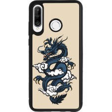 Huawei P30 Lite Case Hülle - Silikon schwarz Blue Dragon Tattoo