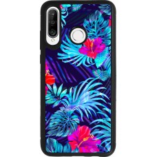 Huawei P30 Lite Case Hülle - Silikon schwarz Blue Forest