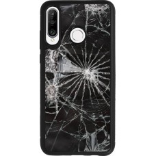 Huawei P30 Lite Case Hülle - Silikon schwarz Broken Screen