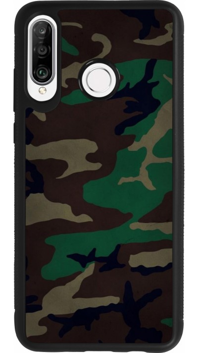 Huawei P30 Lite Case Hülle - Silikon schwarz Camouflage 3