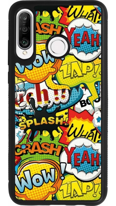 Huawei P30 Lite Case Hülle - Silikon schwarz Cartoons slogans