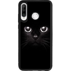 Huawei P30 Lite Case Hülle - Silikon schwarz Cat eyes