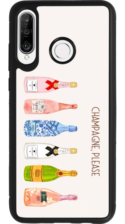 Huawei P30 Lite Case Hülle - Silikon schwarz Champagne Please
