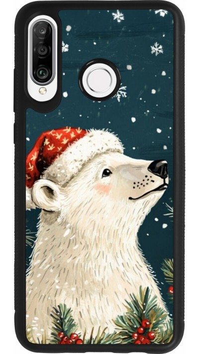 Huawei P30 Lite Case Hülle - Silikon schwarz Christmas 25 Bear