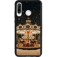 Huawei P30 Lite Case Hülle - Silikon schwarz Christmas 25 Carousel
