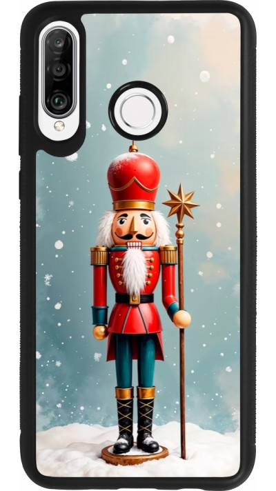 Huawei P30 Lite Case Hülle - Silikon schwarz Christmas 25 Nutcracker Snow