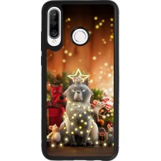Huawei P30 Lite Case Hülle - Silikon schwarz Christmas 25 Xmas Cat