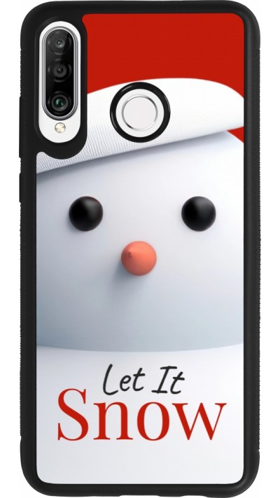 Huawei P30 Lite Case Hülle - Silikon schwarz Christmas 25 Xmas Snowman
