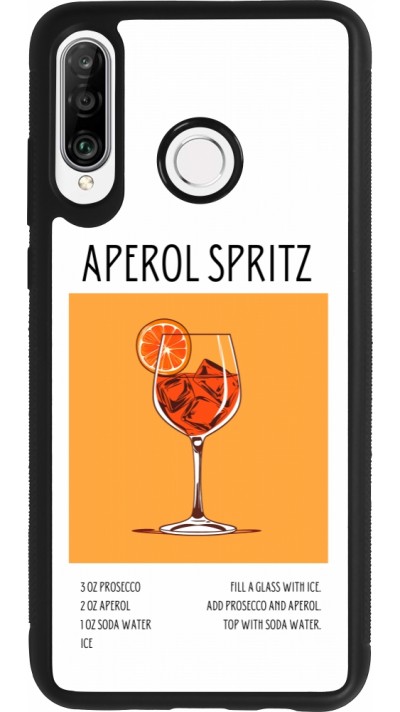 Huawei P30 Lite Case Hülle - Silikon schwarz Cocktail Rezept Aperol Spritz