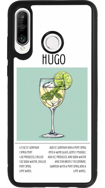 Huawei P30 Lite Case Hülle - Silikon schwarz Cocktail Rezept Hugo