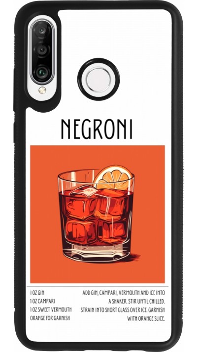Huawei P30 Lite Case Hülle - Silikon schwarz Cocktail Rezept Negroni