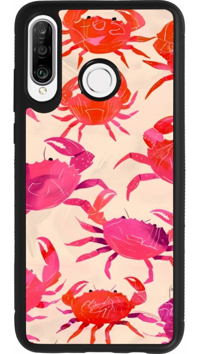 Huawei P30 Lite Case Hülle - Silikon schwarz Crabs Paint