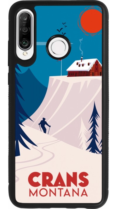 Huawei P30 Lite Case Hülle - Silikon schwarz Crans-Montana Cabane