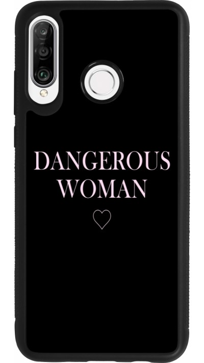 Huawei P30 Lite Case Hülle - Silikon schwarz Dangerous woman
