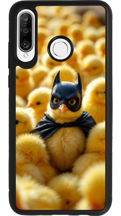 Coque Huawei P30 Lite - Silicone rigide noir Easter 2026 Chicken Batman