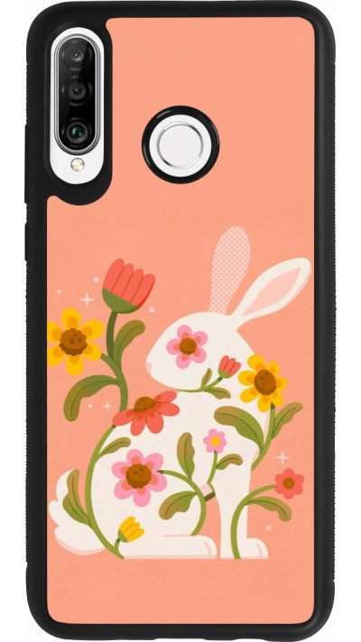 Coque Huawei P30 Lite - Silicone rigide noir Easter 2026 Rabbit collage