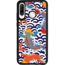 Huawei P30 Lite Case Hülle - Silikon schwarz Easter 2023 japanese fish