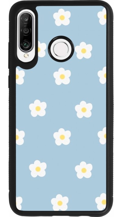 Huawei P30 Lite Case Hülle - Silikon schwarz Easter 2024 daisy flower