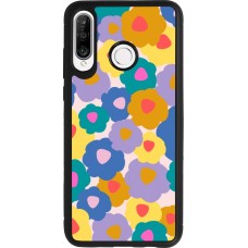 Huawei P30 Lite Case Hülle - Silikon schwarz Easter 2024 flower power