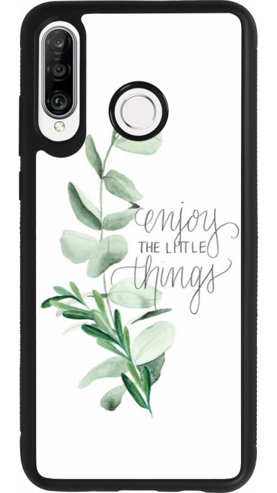 Huawei P30 Lite Case Hülle - Silikon schwarz Enjoy the little things
