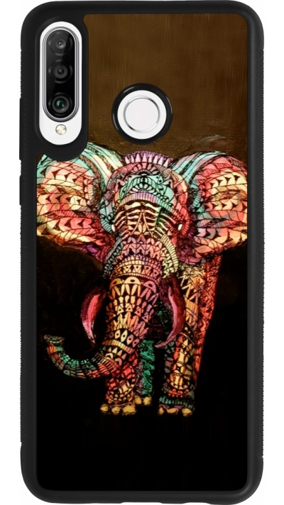Huawei P30 Lite Case Hülle - Silikon schwarz Elephant 02