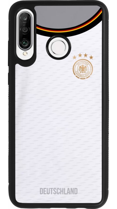 Huawei P30 Lite Case Hülle - Silikon schwarz Deutschland 2022 personalisierbares Fußballtrikot