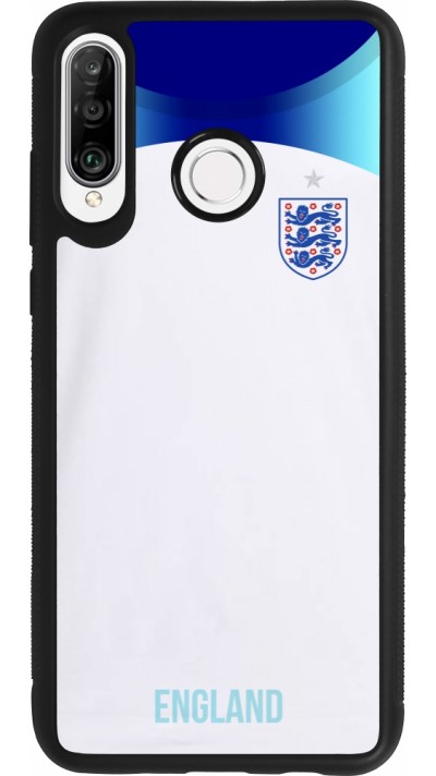 Huawei P30 Lite Case Hülle - Silikon schwarz England 2022 personalisierbares Fußballtrikot
