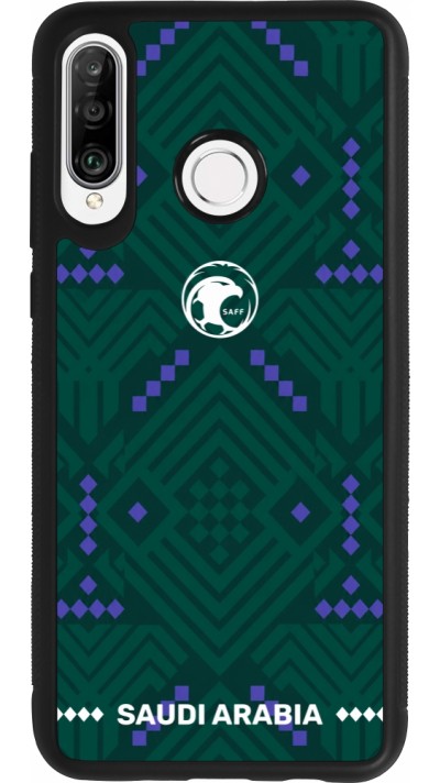 Coque Huawei P30 Lite - Silicone rigide noir Maillot de football Arabie saoudite 2026 personnalisable