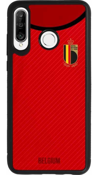 Huawei P30 Lite Case Hülle - Silikon schwarz Belgien 2022 personalisierbares Fußballtrikot