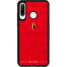 Coque Huawei P30 Lite - Silicone rigide noir Maillot de football Belgique 2026 personnalisable