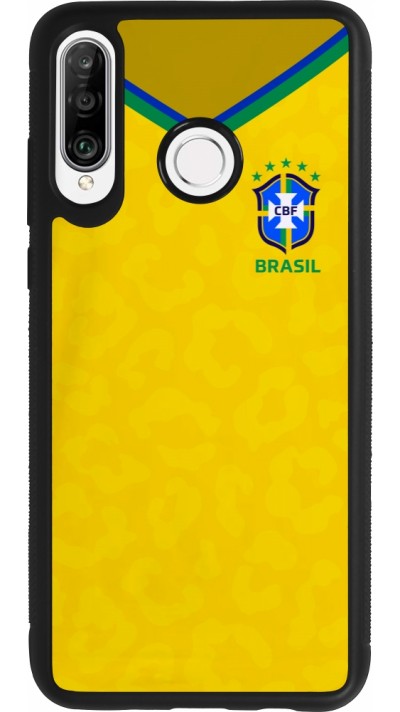 Huawei P30 Lite Case Hülle - Silikon schwarz Brasilien 2022 personalisierbares Fußballtrikot