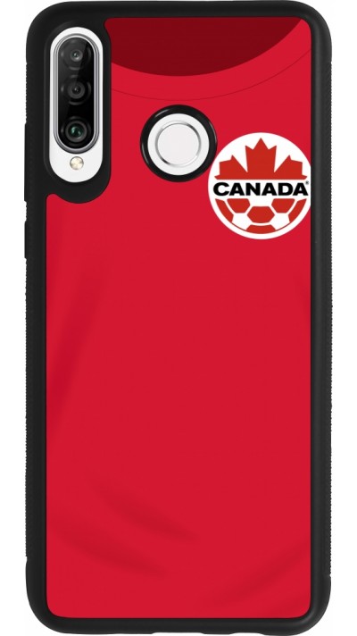 Huawei P30 Lite Case Hülle - Silikon schwarz Kanada 2022 personalisierbares Fussballtrikot