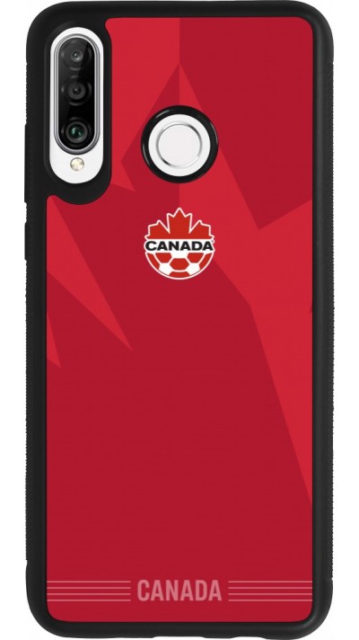 Coque Huawei P30 Lite - Silicone rigide noir Maillot de football Canada 2026 personnalisable