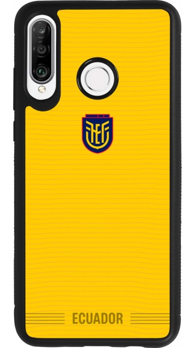 Coque Huawei P30 Lite - Silicone rigide noir Maillot de football E?quateur 2026 personnalisable