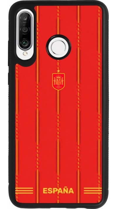 Coque Huawei P30 Lite - Silicone rigide noir Maillot de football Espagne 2026 personnalisable