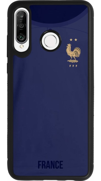 Huawei P30 Lite Case Hülle - Silikon schwarz Frankreich 2022 personalisierbares Fussballtrikot