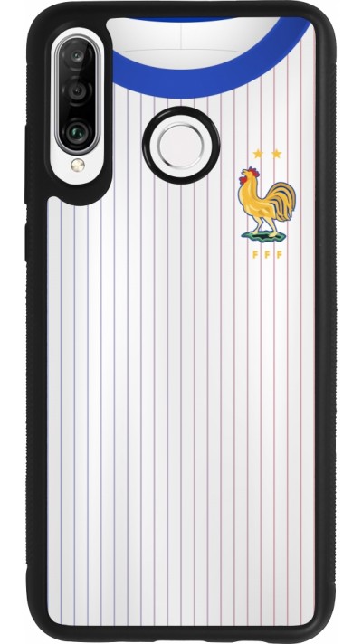 Huawei P30 Lite Case Hülle - Silikon schwarz Frankreich Away personalisierbares Fussballtrikot