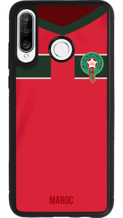 Huawei P30 Lite Case Hülle - Silikon schwarz Marokko 2022 personalisierbares Fussballtrikot