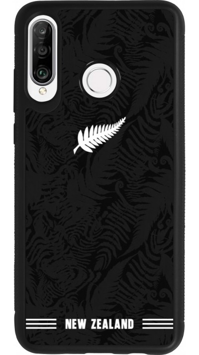 Coque Huawei P30 Lite - Silicone rigide noir Maillot de football Nouvelle-Zélande 2026 personnalisable