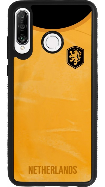 Huawei P30 Lite Case Hülle - Silikon schwarz Holland 2022 personalisierbares Fußballtrikot