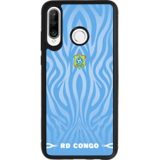 Coque Huawei P30 Lite - Silicone rigide noir Maillot de football RD Congo 2026 personnalisable