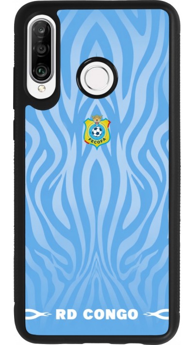 Coque Huawei P30 Lite - Silicone rigide noir Maillot de football RD Congo 2026 personnalisable