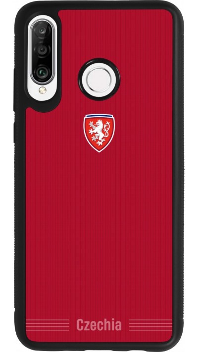 Coque Huawei P30 Lite - Silicone rigide noir Maillot de football Répuplique Tchèque 2026 personnalisable