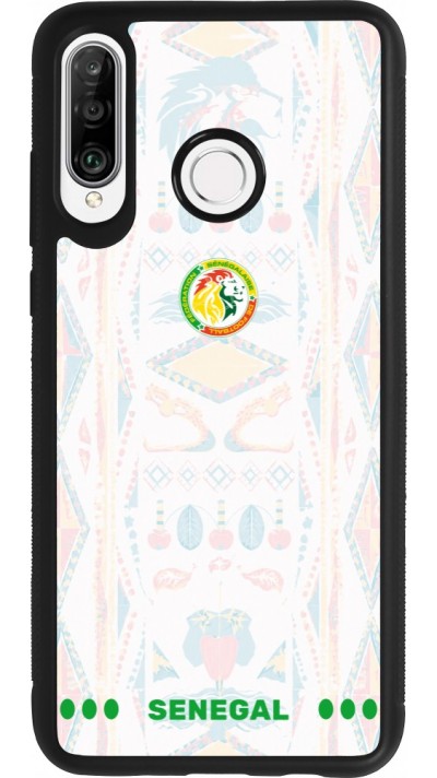Coque Huawei P30 Lite - Silicone rigide noir Maillot de football Sénégal 2026 personnalisable