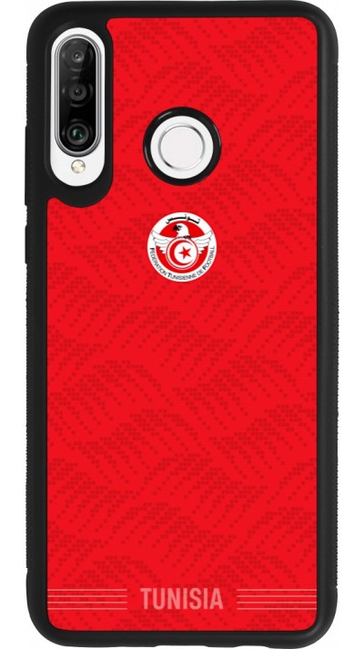 Coque Huawei P30 Lite - Silicone rigide noir Maillot de football Tunisie 2026 personnalisable