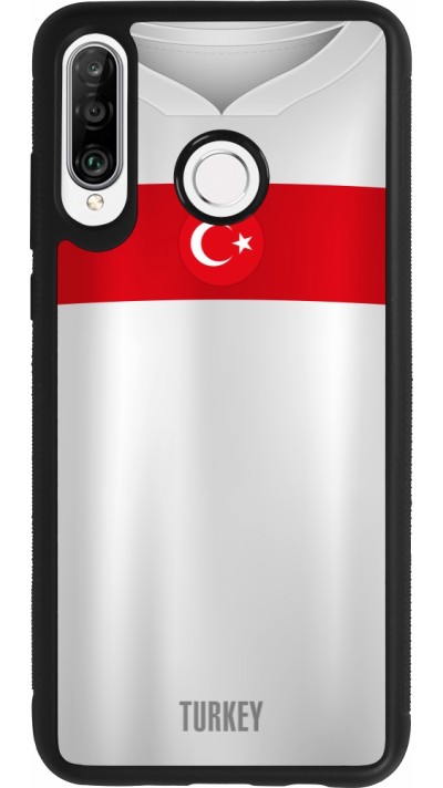 Coque Huawei P30 Lite - Silicone rigide noir Maillot de football Turquie personnalisable