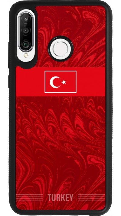 Coque Huawei P30 Lite - Silicone rigide noir Maillot de football Turquie 2026 personnalisable