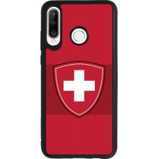 Coque Huawei P30 Lite - Silicone rigide noir Hockey World Championship Ecusson Suisse