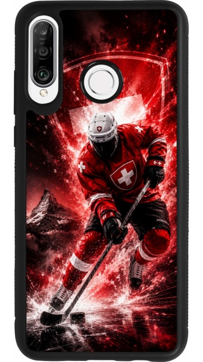 Coque Huawei P30 Lite - Silicone rigide noir Hockey World Championship Player
