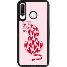 Huawei P30 Lite Case Hülle - Silikon schwarz Leopard with hearts 2026